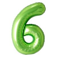 34" Green Number 6 Balloon