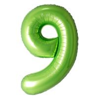 34" Green Number 9 Balloon