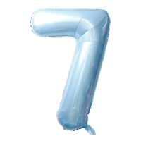 34" Baby Blue Number 7 Balloon