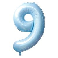 34" Baby Blue Number 9 Balloon