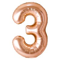 34" Champagne Gold Number 3 Airise Balloon