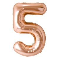 34" Champagne Gold Number 5 Airise Balloon