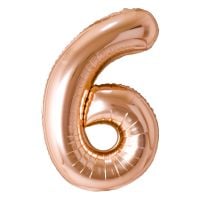 34" Champagne Gold Number 6 Airise Balloon