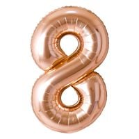 34" Champagne Gold Number 8 Airise Balloon