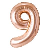 34" Champagne Gold Number 9 Airise Balloon