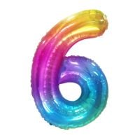 34" Gradiant Rainbow Number 6 (Air Only) Balloon