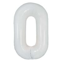 34" Milky White Number 0 (Air Only) Balloon
