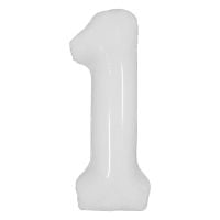 34" Milky White Number 1 (Air Only) Balloon
