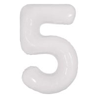 34" Milky White Number 5 (Air Only) Balloon