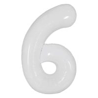 34" Milky White Number 6 (Air Only) Balloon
