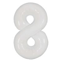 34" Milky White Number 8 (Air Only) Balloon