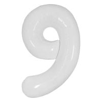 34" Milky White Number 9 (Air Only) Balloon