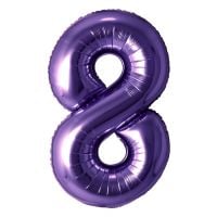 34" Purple Number 8 Balloon