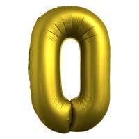34" Chrome Gold Number 0 Airise Balloon