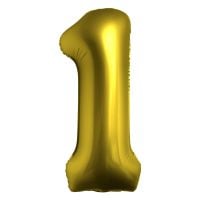 34" Chrome Gold Number 1 Airise Balloon