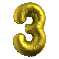 34" Chrome Gold Number 3 Airise Balloon