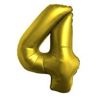 34" Chrome Gold Number 4 Airise Balloon