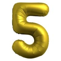 34" Chrome Gold Number 5 Airise Balloon