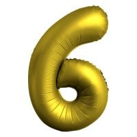 34" Chrome Gold Number 6 Airise Balloon