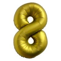 34" Chrome Gold Number 8 Airise Balloon