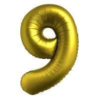 34" Chrome Gold Number 9 Airise Balloon