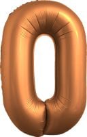 34" Chrome Rose Gold Number 0 Balloon