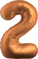 34" Chrome Rose Gold Number 2 Balloon