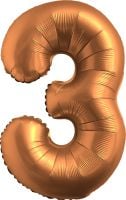 34" Chrome Rose Gold Number 3 Balloon