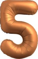 34" Chrome Rose Gold Number 5 Balloon