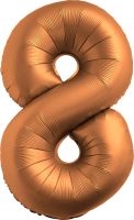 34" Chrome Rose Gold Number 8 Balloon