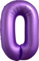 34" Chrome Purple Number 0 Balloon