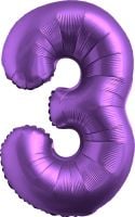 34" Chrome Purple Number 3 Balloon