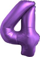 34" Chrome Purple Number 4 Balloon