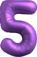 34" Chrome Purple Number 5 Balloon
