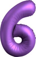 34" Chrome Purple Number 6 Balloon