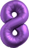 34" Chrome Purple Number 8 Balloon