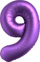 34" Chrome Purple Number 9 Balloon