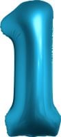 34" Chrome Blue Number 1 Balloon