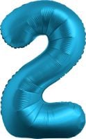 34" Chrome Blue Number 2 Balloon