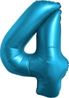 34" Chrome Blue Number 4 Balloon