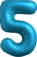 34" Chrome Blue Number 5 Balloon