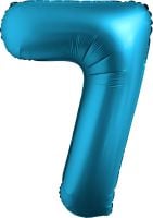 34" Chrome Blue Number 7 Balloon