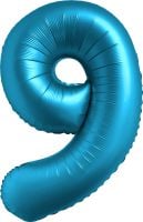 34" Chrome Blue Number 9 Balloon