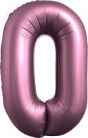 34" Chrome Pink Number 0 Balloon