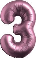 34" Chrome Pink Number 3 Balloon