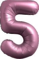34" Chrome Pink Number 5 Balloon