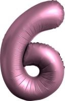 34" Chrome Pink Number 6 Balloon