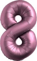 34" Chrome Pink Number 8 Balloon