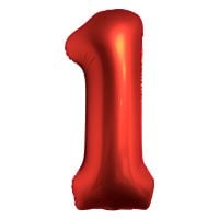 34" Chrome Red Number 1 Airise Balloon