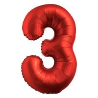 34" Chrome Red Number 3 Airise Balloon